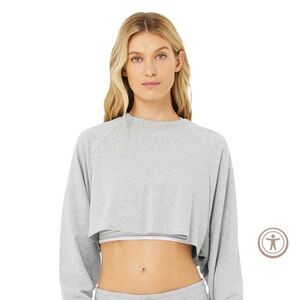Alo Yoga Grey Heather Double Take Pullover
